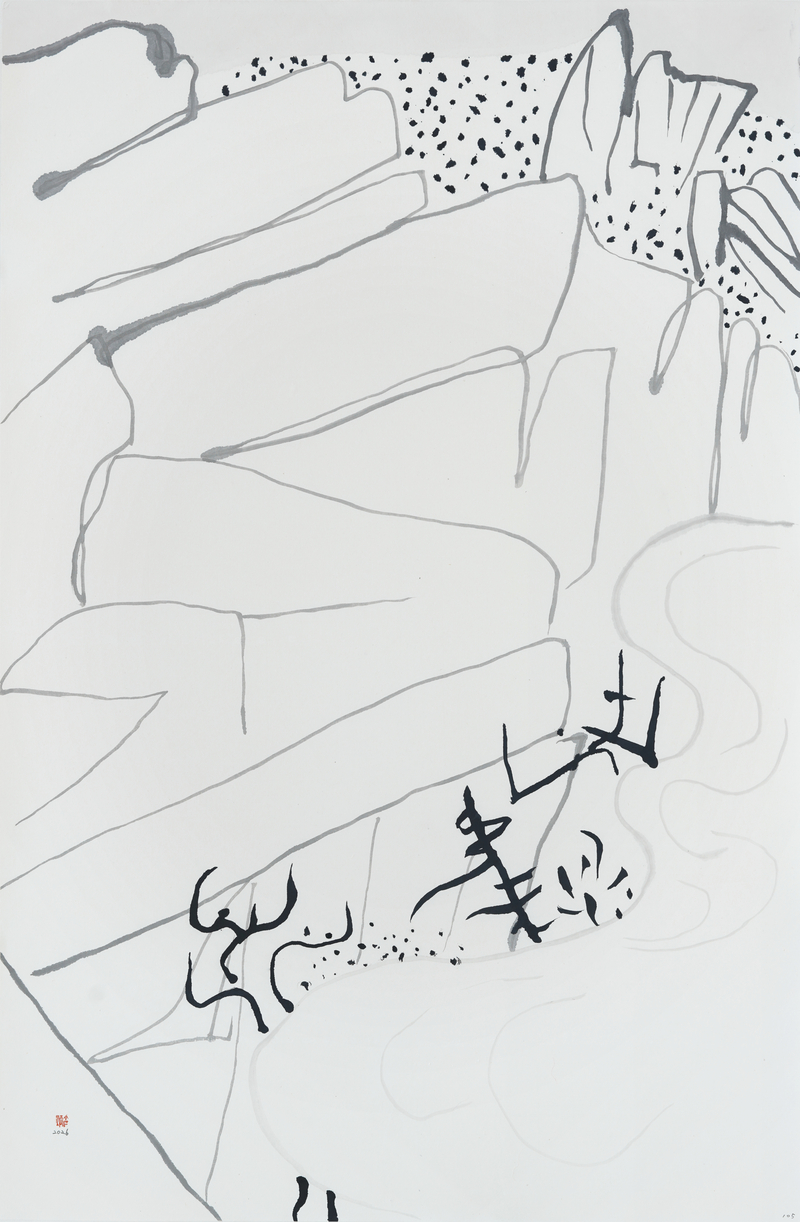 장병언, structure landscape 105, ink_on_paper, painting, 2026